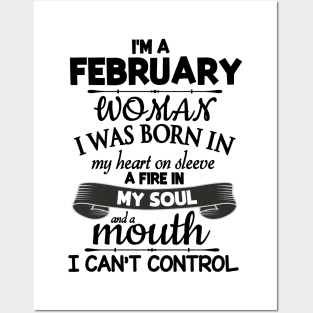 I'm A February Woman Happy Birthday To Me You Mommy Daughter Posters and Art